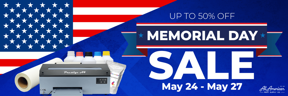 All American Print Supply Co. Memorial Day Sale May 24-May 27. Up to 50% off!